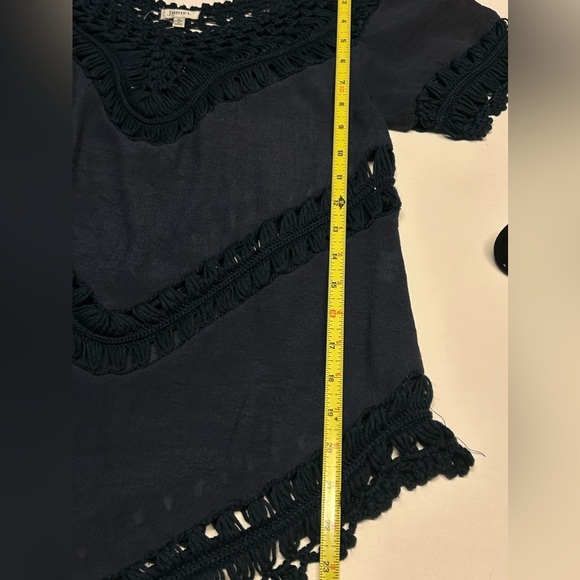JODIFL Crochet Lace Blue Boho Tunic Top‎ Cover Up Kimono Women’s Small - Picture 4 of 10